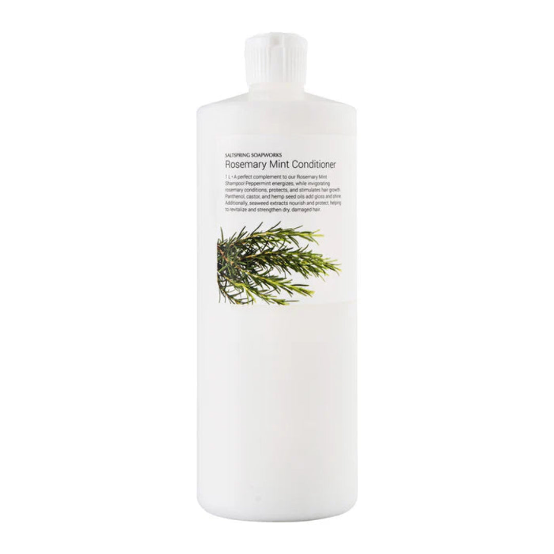 White bottle of Rosemary Mint Conditioner on a white background