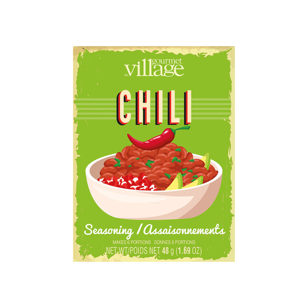 Village Chili seasoning packet on a white background