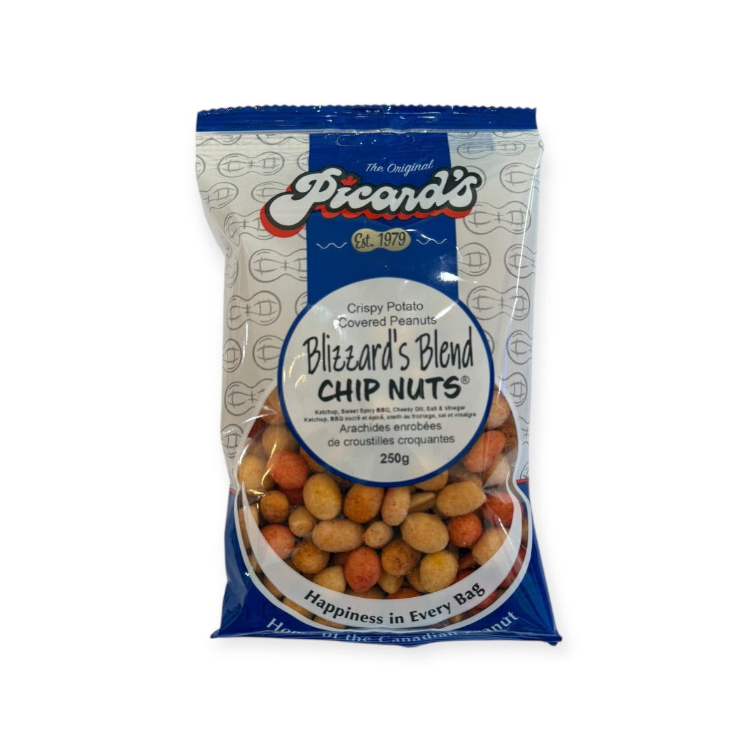 Bag of Picard's Blizzard's Blend Chip Nuts on a white background