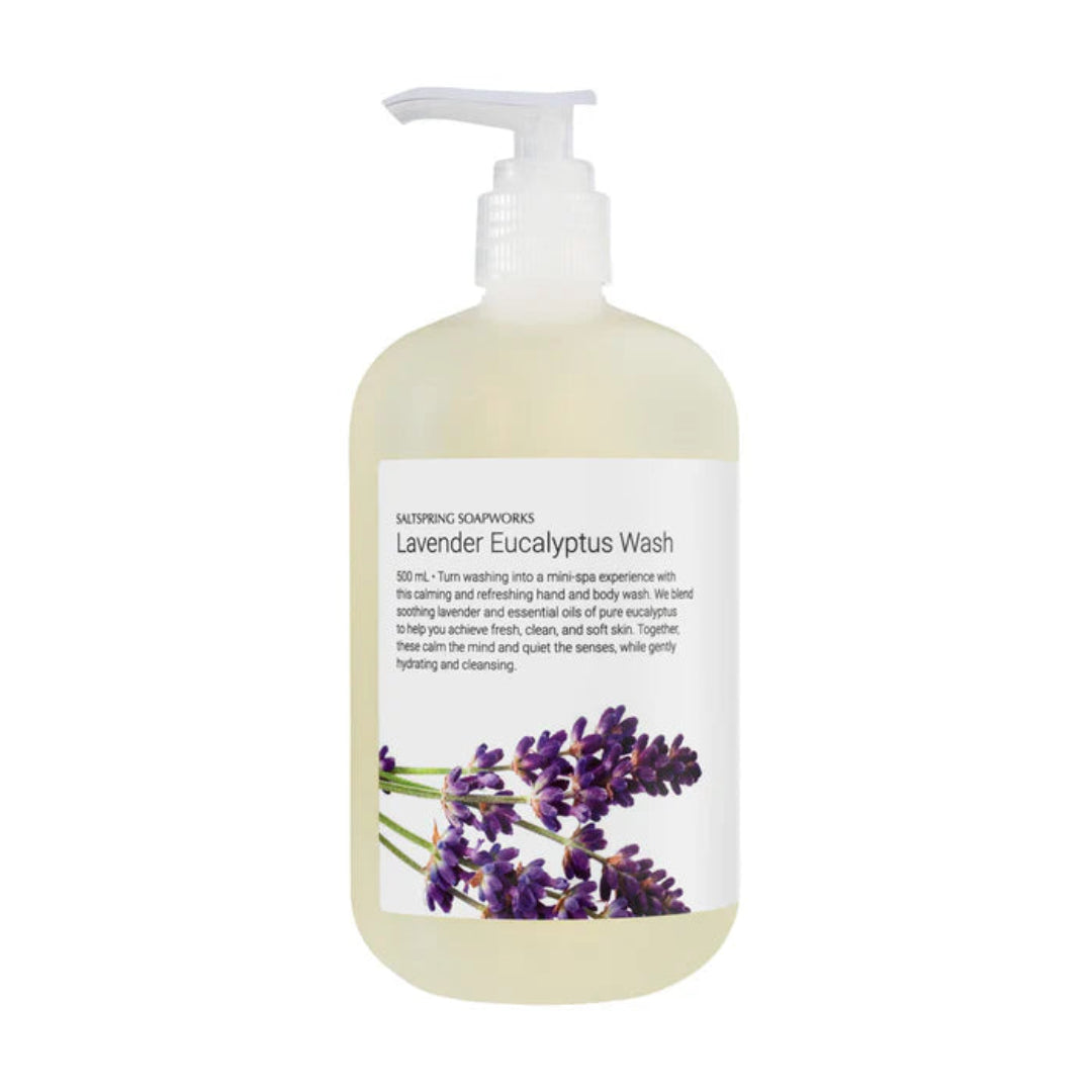 Lavender Eucalyptus Wash bottle with pump on a white background