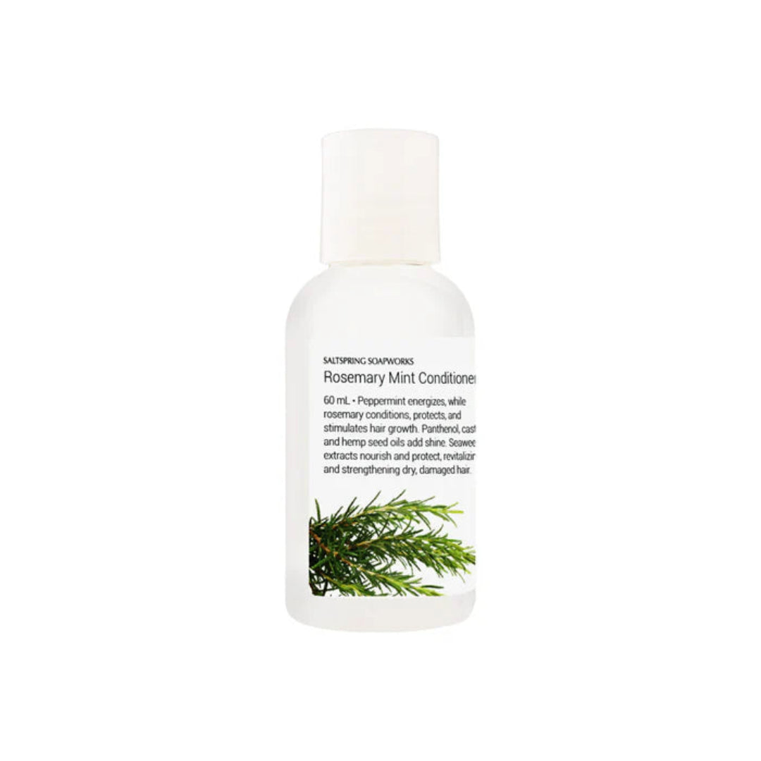 Bottle of Rosemary Mint Conditioner with a white background